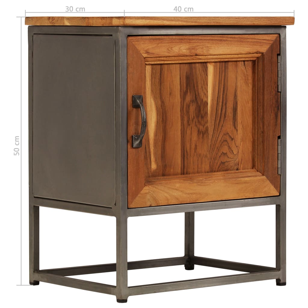 Κομοδίνο 40 x 30 x 50 εκ. από Ανακυκλωμένο Ξύλο Teak/Ατσάλι