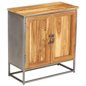 Ντουλάπι 65 x 30 x 70 εκ. Ανακυκλωμένο Ξύλο Teak & Ατσάλι - PAKOBAZAAR