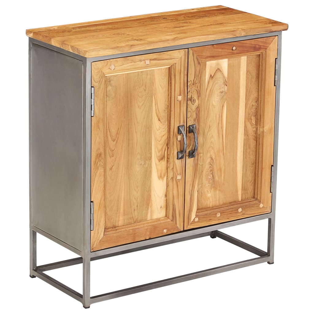 Ντουλάπι 65 x 30 x 70 εκ. Ανακυκλωμένο Ξύλο Teak & Ατσάλι - PAKOBAZAAR