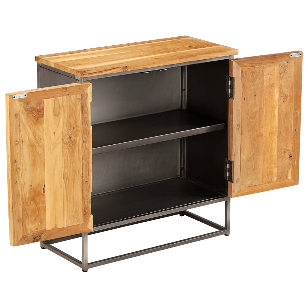 Ντουλάπι 65 x 30 x 70 εκ. Ανακυκλωμένο Ξύλο Teak & Ατσάλι - PAKOBAZAAR