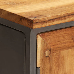 Ντουλάπι 65 x 30 x 70 εκ. Ανακυκλωμένο Ξύλο Teak & Ατσάλι - PAKOBAZAAR
