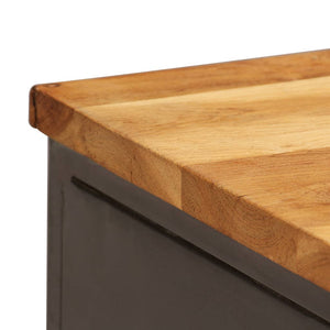 Ντουλάπι 65 x 30 x 70 εκ. Ανακυκλωμένο Ξύλο Teak & Ατσάλι - PAKOBAZAAR