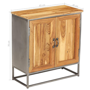 Ντουλάπι 65 x 30 x 70 εκ. Ανακυκλωμένο Ξύλο Teak & Ατσάλι - PAKOBAZAAR