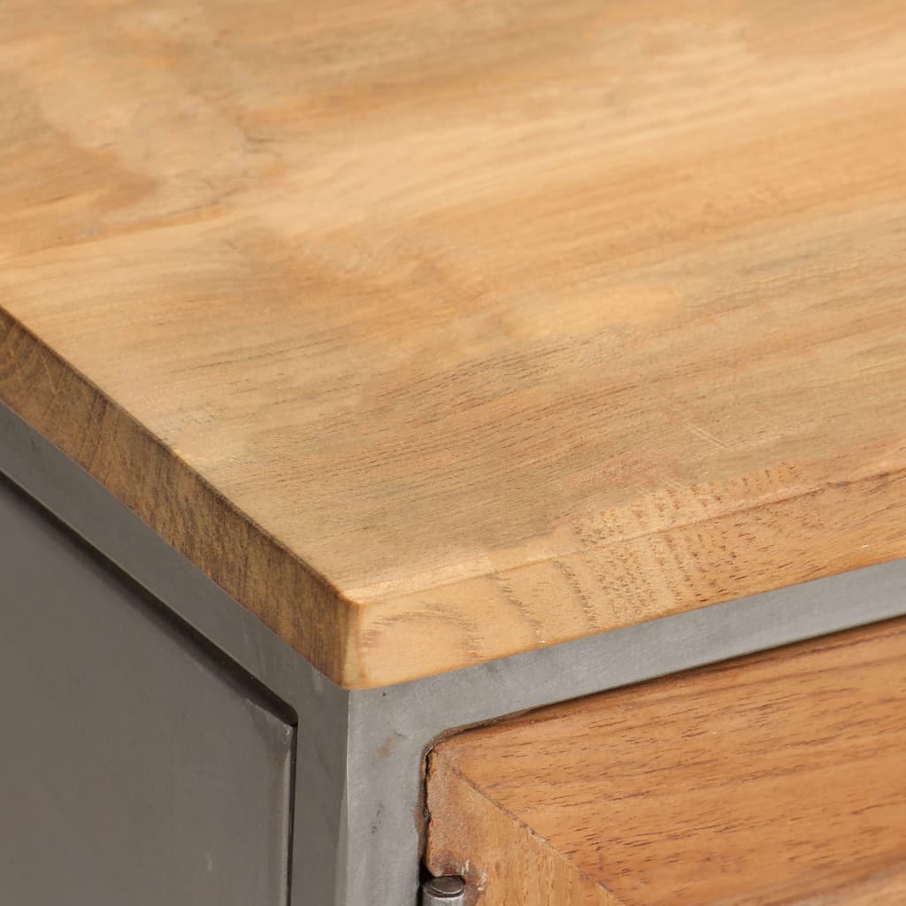 Έπιπλο Τηλεόρασης 120x30x40 εκ. Ανακυκλωμένο Ξύλο Teak & Ατσάλι - PAKOBAZAAR