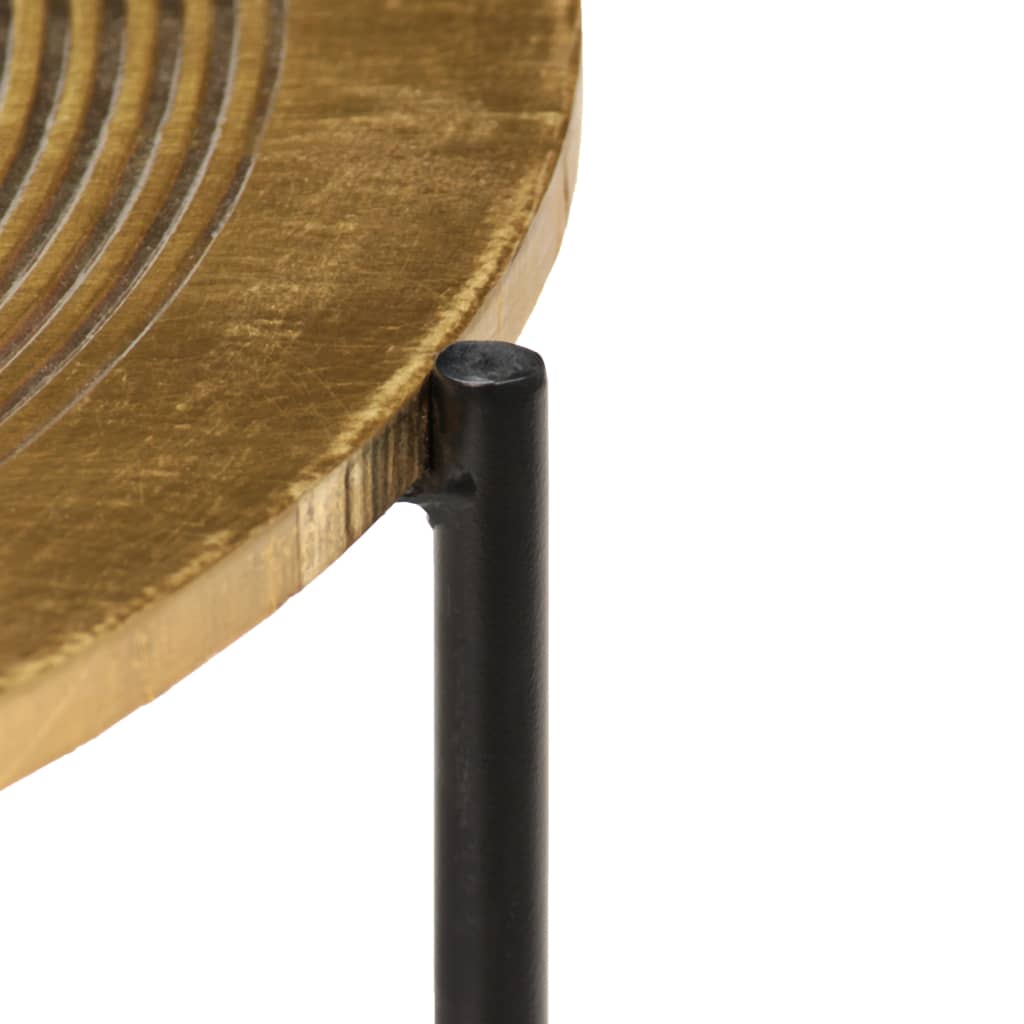 Σετ Τραπέζια 2 τεμ. από MDF με Επικάλυψη Ορείχαλκου - PAKOBAZAAR