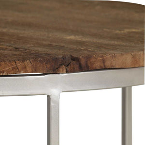 Σετ Τραπεζάκια Σαλονιού 2 τεμ. Ανακυκλωμένο Ξύλο / Ατσάλι