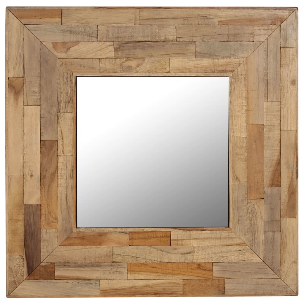 Καθρέφτης 50 x 50 εκ. από Ανακυκλωμένο Ξύλο Teak