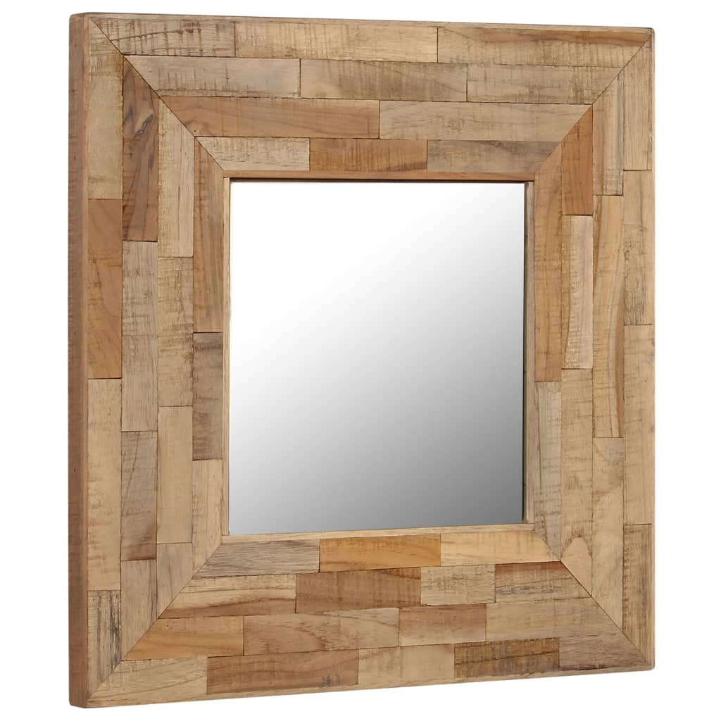 Καθρέφτης 50 x 50 εκ. από Ανακυκλωμένο Ξύλο Teak
