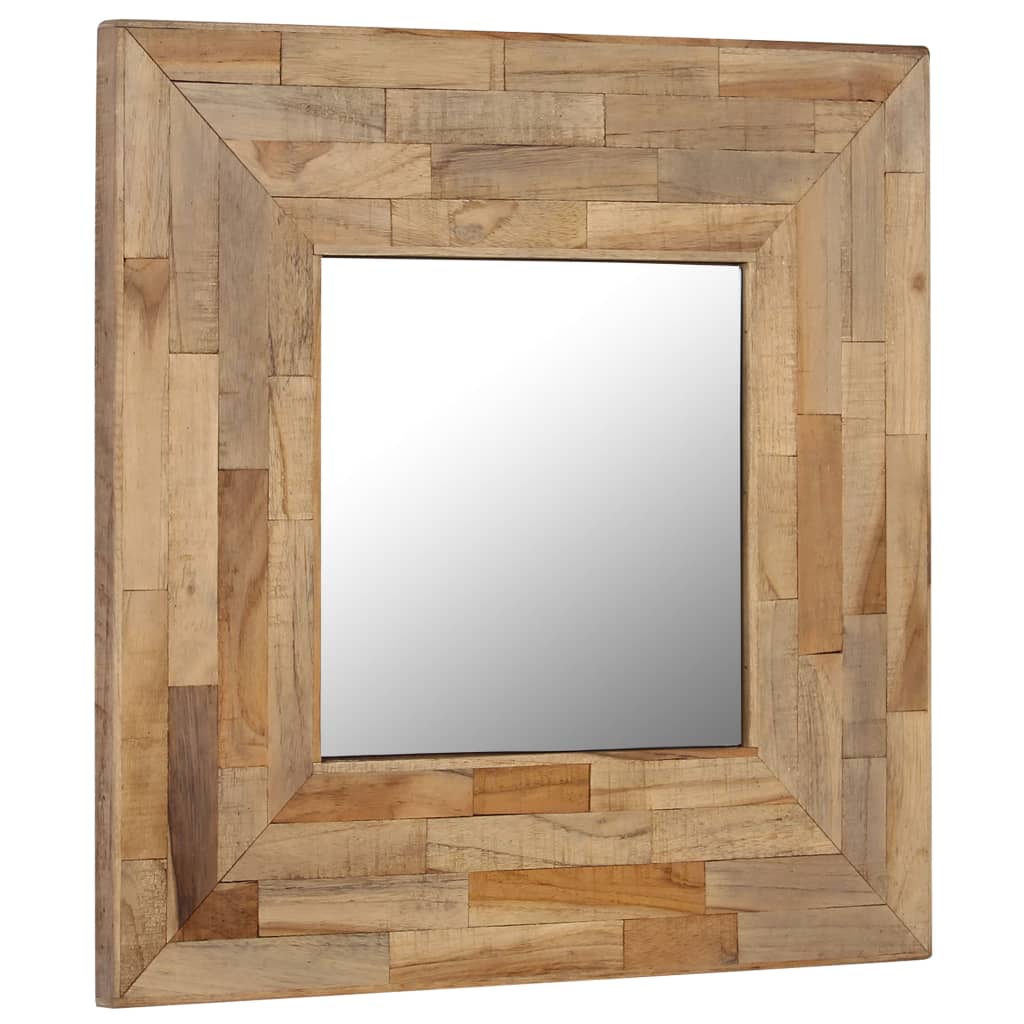Καθρέφτης 50 x 50 εκ. από Ανακυκλωμένο Ξύλο Teak