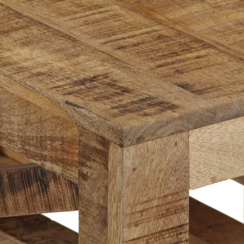 Τραπεζάκι Σαλονιού με Ρόδες 110x50x37 εκ. από Μασίφ Ξύλο Μάνγκο
