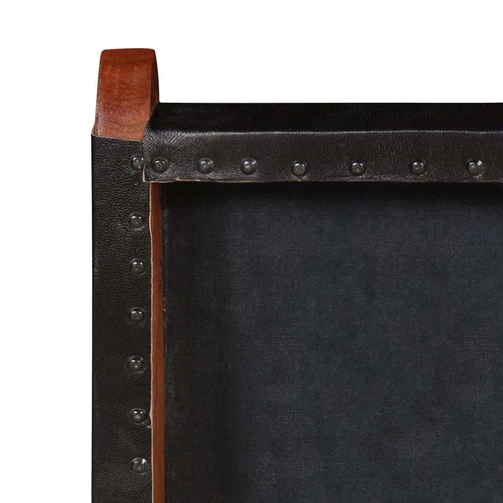 Καρέκλα Πτυσσόμενη Μαύρη από Γνήσιο Δέρμα - PAKOBAZAAR