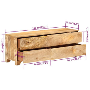 Έπιπλο Τηλεόρασης 110 x 30 x 40 εκ. από Μασίφ Ξύλο Μάνγκο - Pakobazaar