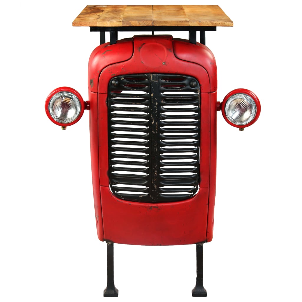 Τραπέζι Μπαρ Τρακτέρ Κόκκινο 60 x 120 x 107 εκ. από Ξύλο Μάνγκο