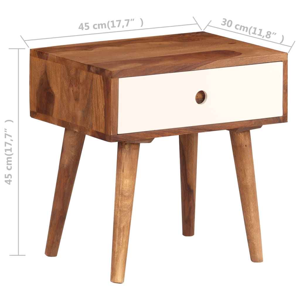 Κομοδίνο 45 x 30 x 45 εκ. από Μασίφ Ξύλο Ακακίας - PAKOBAZAAR