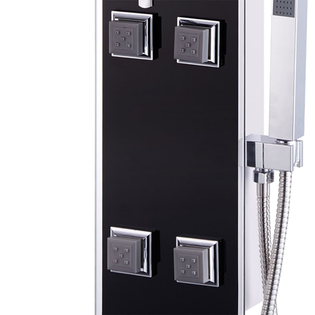 Στήλη Ντους Υδρομασάζ Μαύρη 18 x 42,1 x 120 εκ. από Γυαλί - PAKOBAZAAR