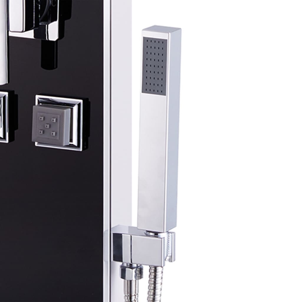 Στήλη Ντους Υδρομασάζ Μαύρη 18 x 42,1 x 120 εκ. από Γυαλί - PAKOBAZAAR