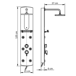 Στήλη Ντους Υδρομασάζ Ασημί 25 x 43 x 120 εκ. - Pakobazaar