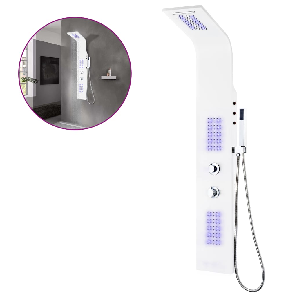 Στήλη Ντους Υδρομασάζ Λευκή 20x44x130 εκ. από Αλουμίνιο - PAKOBAZAAR