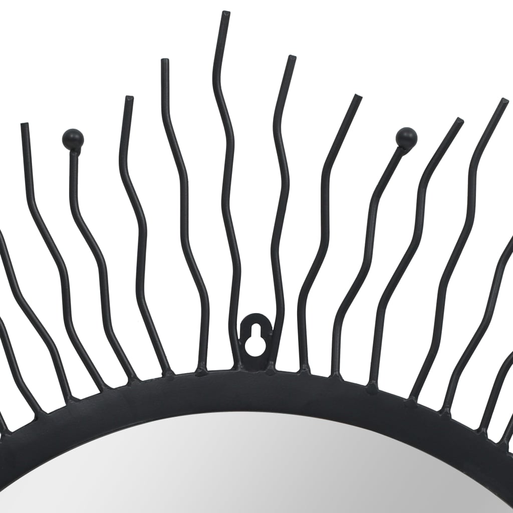 Καθρέφτης Τοίχου Ήλιος Μαύρος 80 εκ. - PAKOBAZAAR