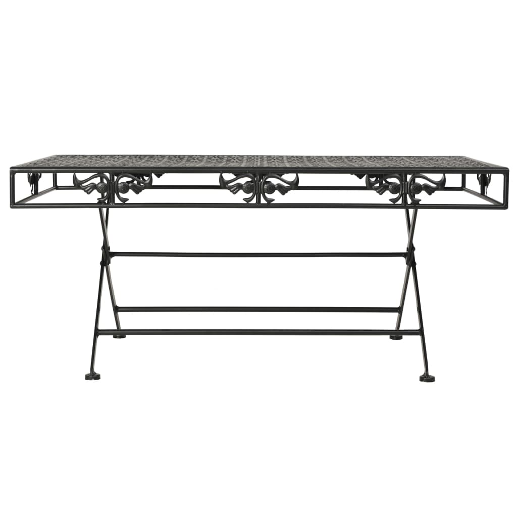 Τραπέζι Σαλονιού Πτυσσόμενο Vintage Μαύρο 100x50x45 εκ. Μέταλλο - PAKOBAZAAR