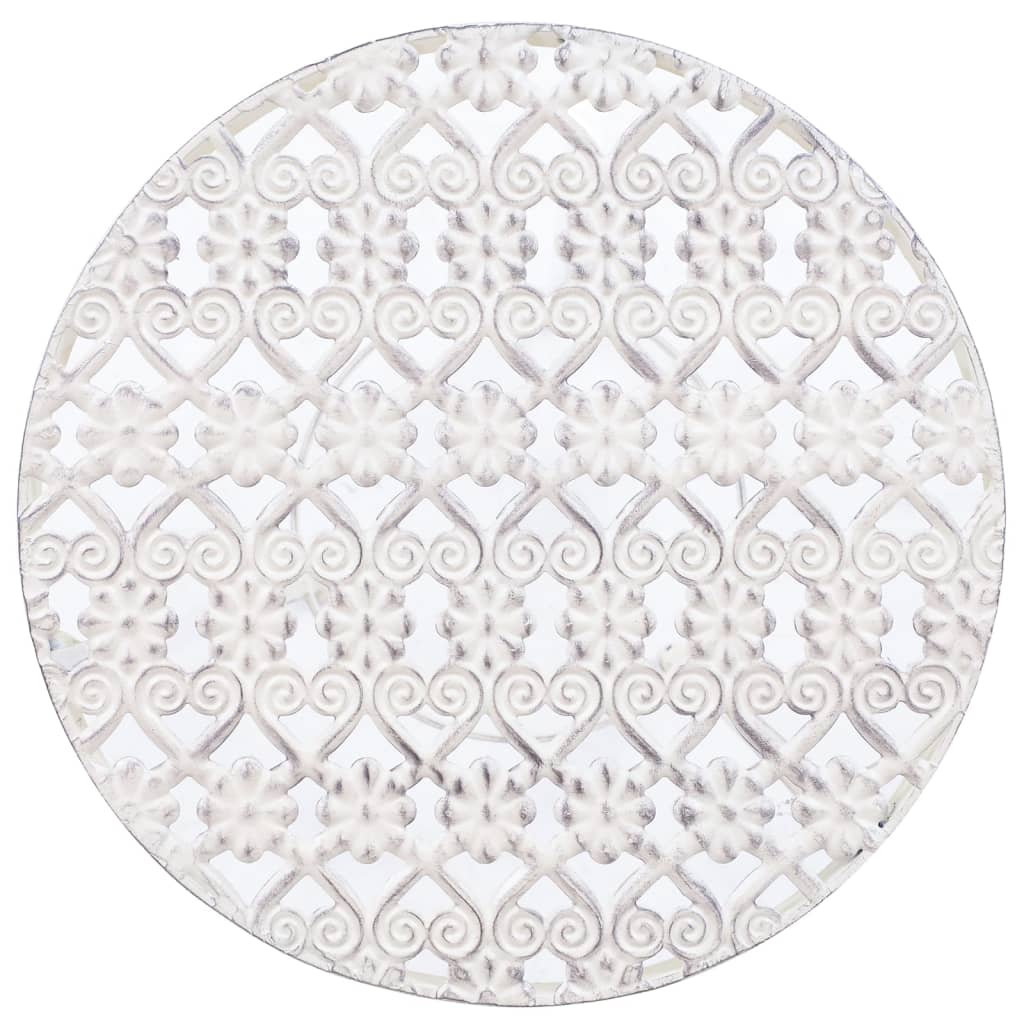 Ανθοστήλες Σετ 3 Τεμαχίων Vintage Λευκό Αντικέ από Μέταλλο - PAKOBAZAAR