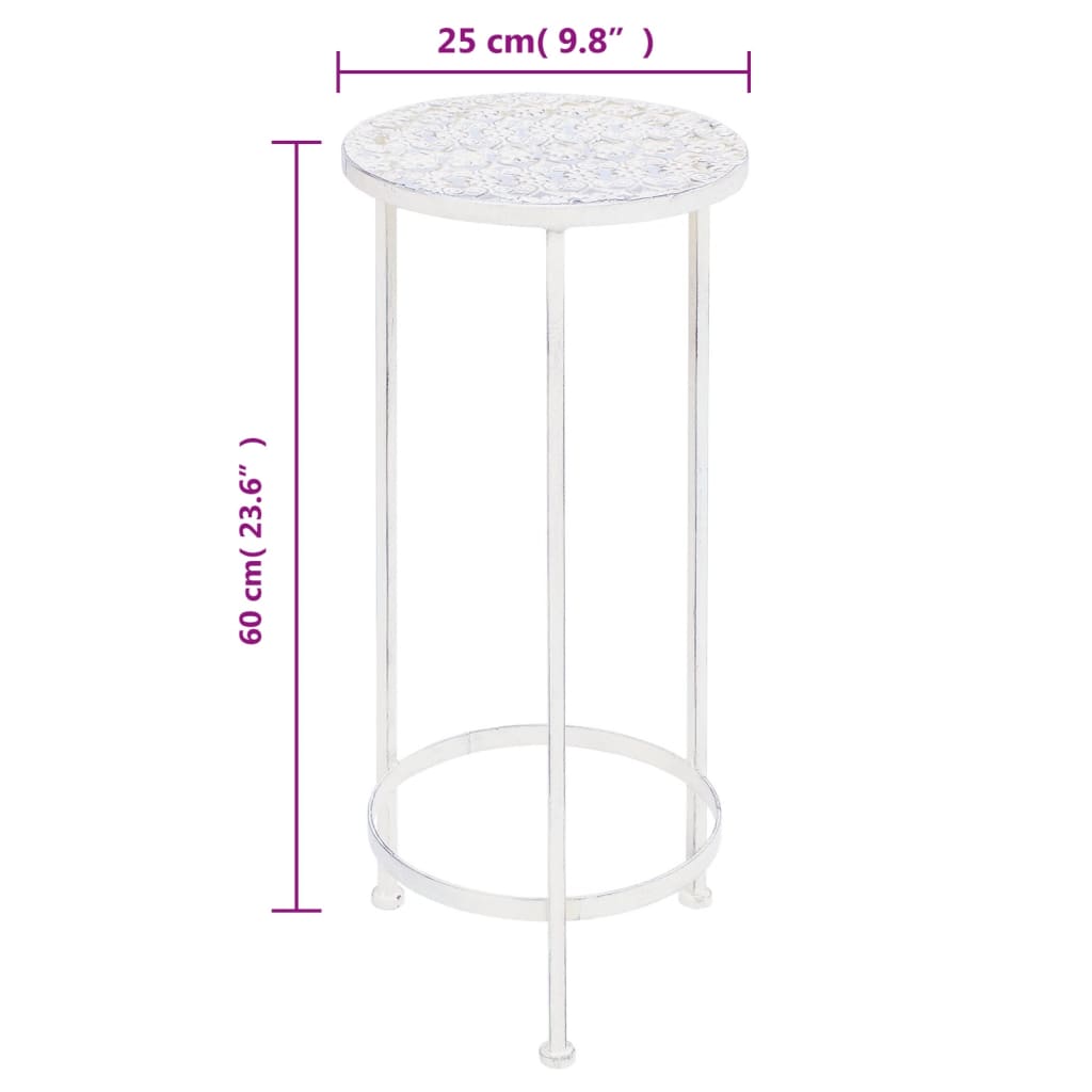 Ανθοστήλες Σετ 3 Τεμαχίων Vintage Λευκό Αντικέ από Μέταλλο - PAKOBAZAAR