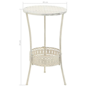 Τραπέζι Bistro Vintage Στρογγυλό Λευκό 40 x 70 εκ. Μεταλλικό - PAKOBAZAAR