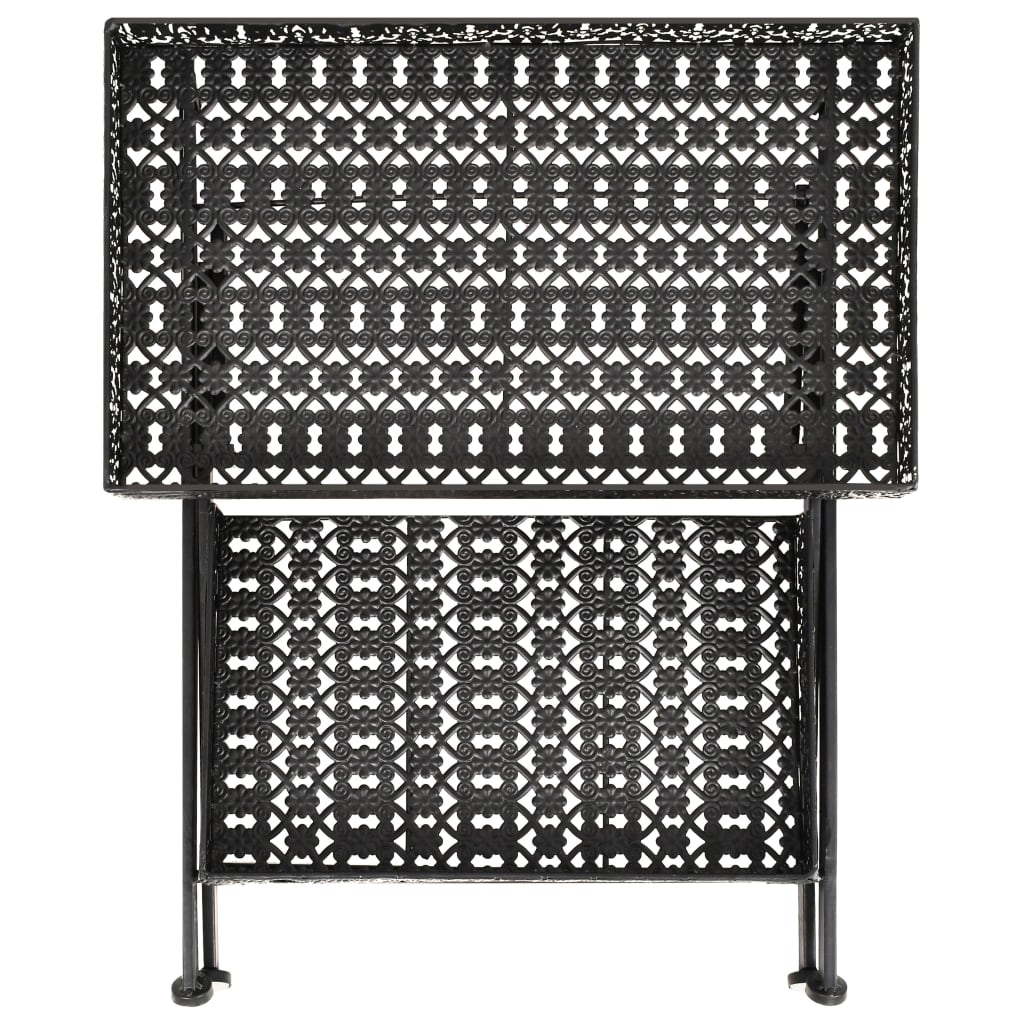 Τραπεζάκι Πτυσσόμενο Vintage Μαύρο 58 x 35 x 72 εκ. Μεταλλικό - PAKOBAZAAR