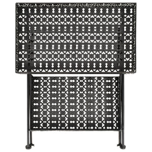 Τραπεζάκι Πτυσσόμενο Vintage Μαύρο 58 x 35 x 72 εκ. Μεταλλικό - PAKOBAZAAR