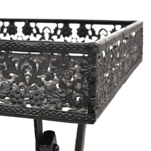 Τραπεζάκι Πτυσσόμενο Vintage Μαύρο 58 x 35 x 72 εκ. Μεταλλικό - PAKOBAZAAR