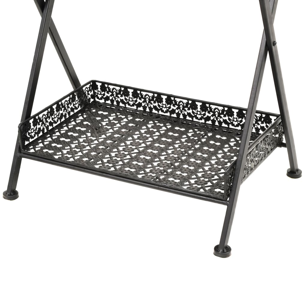 Τραπεζάκι Πτυσσόμενο Vintage Μαύρο 58 x 35 x 72 εκ. Μεταλλικό - PAKOBAZAAR