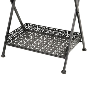Τραπεζάκι Πτυσσόμενο Vintage Μαύρο 58 x 35 x 72 εκ. Μεταλλικό - PAKOBAZAAR