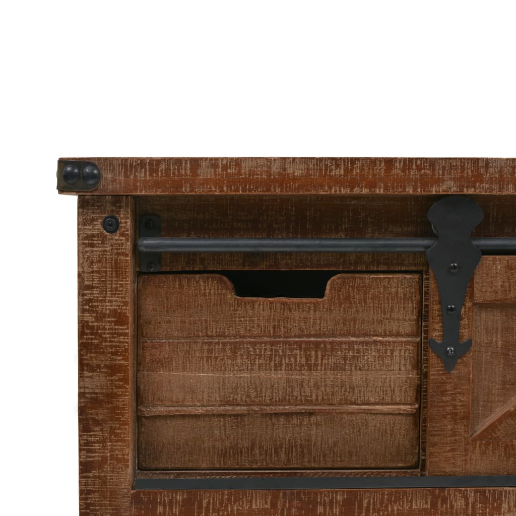 Τραπέζι Κονσόλα Καφέ 131 x 35,5 x 75 εκ. από Μασίφ Ξύλο Ελάτης - PAKOBAZAAR