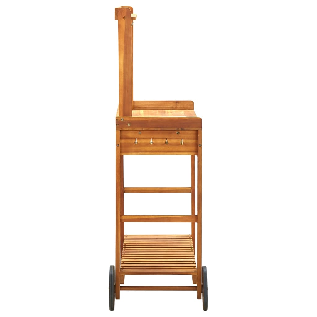 Τρόλεϊ Κουζίνας/Κήπου 92x43,5x141,5 εκ. από Μασίφ Ξύλο Ακακίας