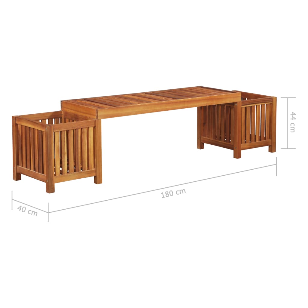 Ζαρντινιέρα με Παγκάκι 180 x 40 x 44 εκ. από Μασίφ Ξύλο Ακακίας