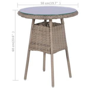 Σετ Επίπλων Bistro 3 Τεμαχίων Καφέ από Συνθ. Ρατάν με Μαξιλάρια