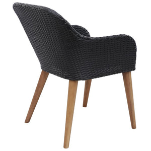 Πολυθρόνες Εξωτερ. Χώρου 2 τεμ. Μαύρες Συνθ. Ρατάν με Μαξιλάρια