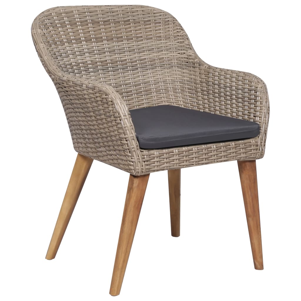 Πολυθρόνες Εξωτερικού Χώρου 2 τεμ. Καφέ Συνθ.Ρατάν με Μαξιλάρια - Pakobazaar