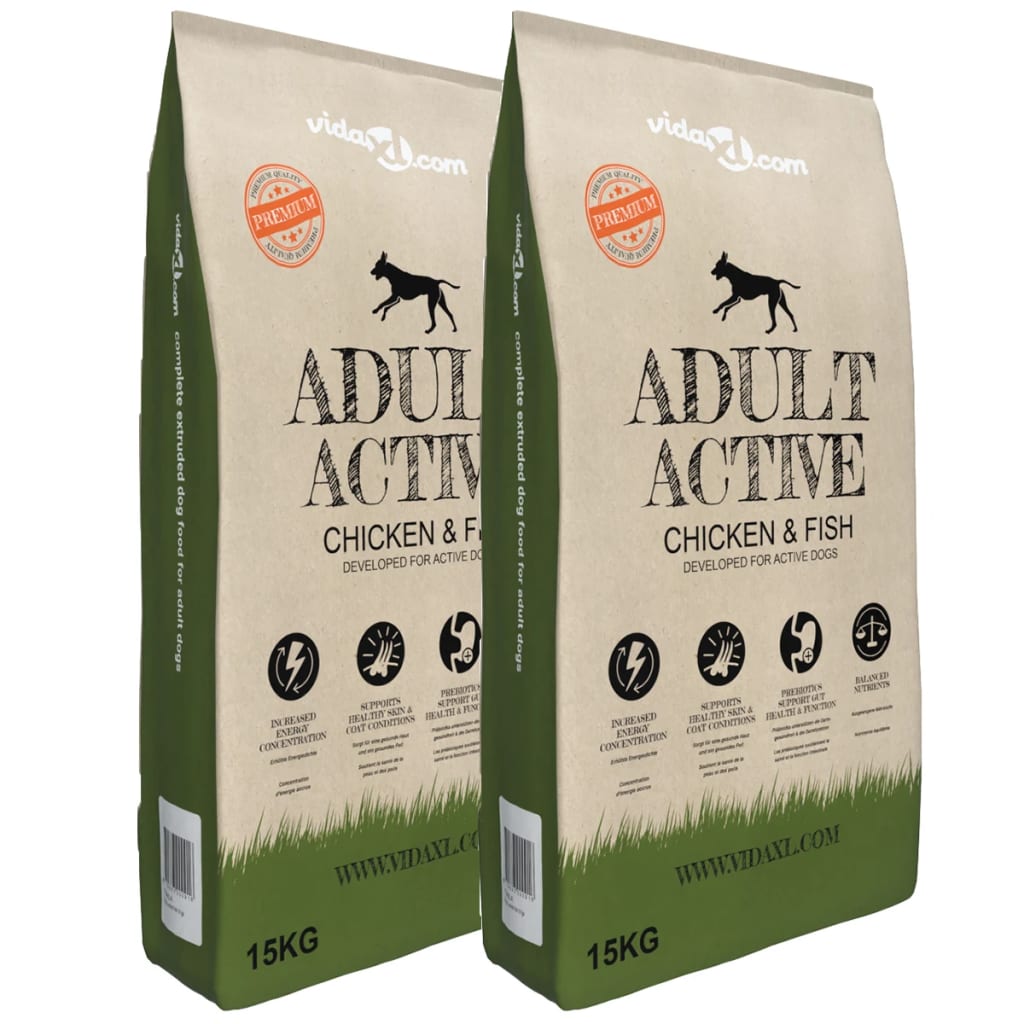 Ξηρά Τροφή Σκύλων Premium Adult Active Chicken & Fish 2τεμ 30 κ - Pakobazaar