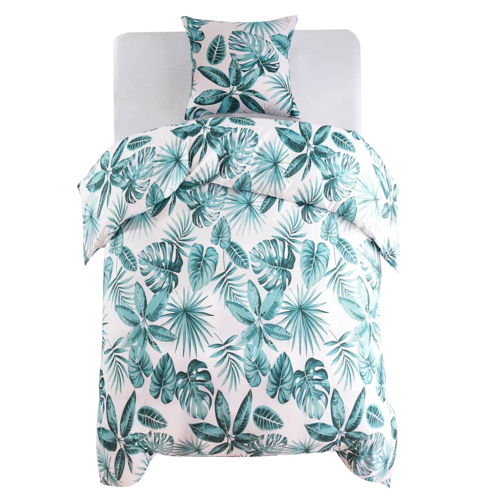 Παπλωματοθήκη σετ φύλλα πράσινο 140x200/60x70 cm - PAKOBAZAAR