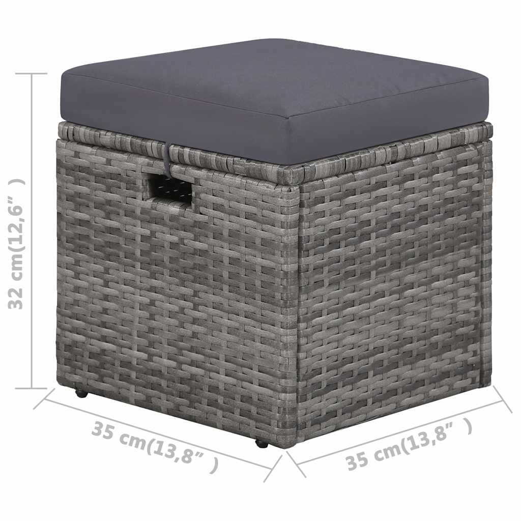 Σαλόνι Κήπου 4 Τεμαχίων Γκρι από Συνθετικό Ρατάν με Μαξιλάρια - Pakobazaar