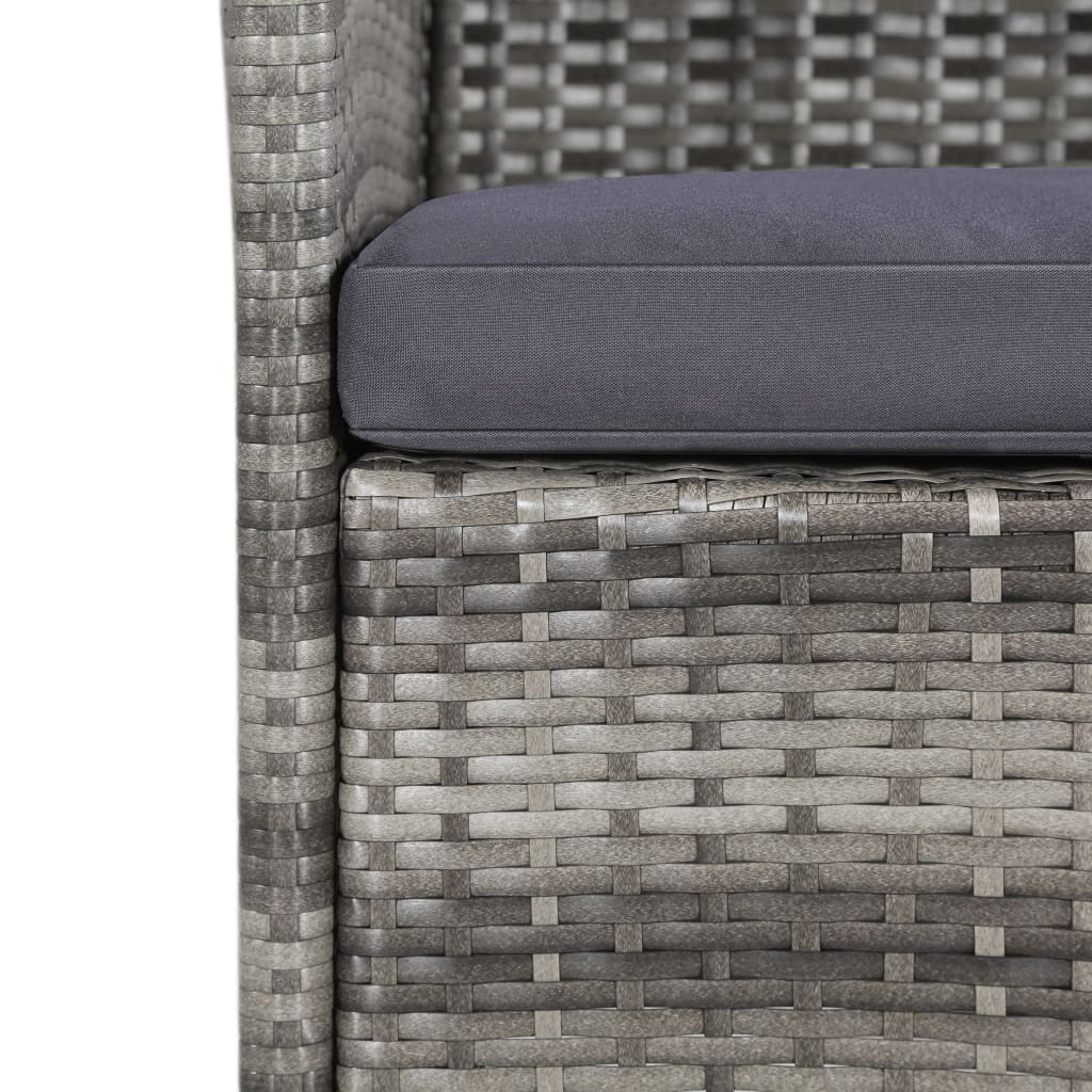 Σετ Τραπεζαρίας Εξ. Χώρου 11 τεμ. Γκρι Συνθ. Ρατάν με Μαξιλάρια