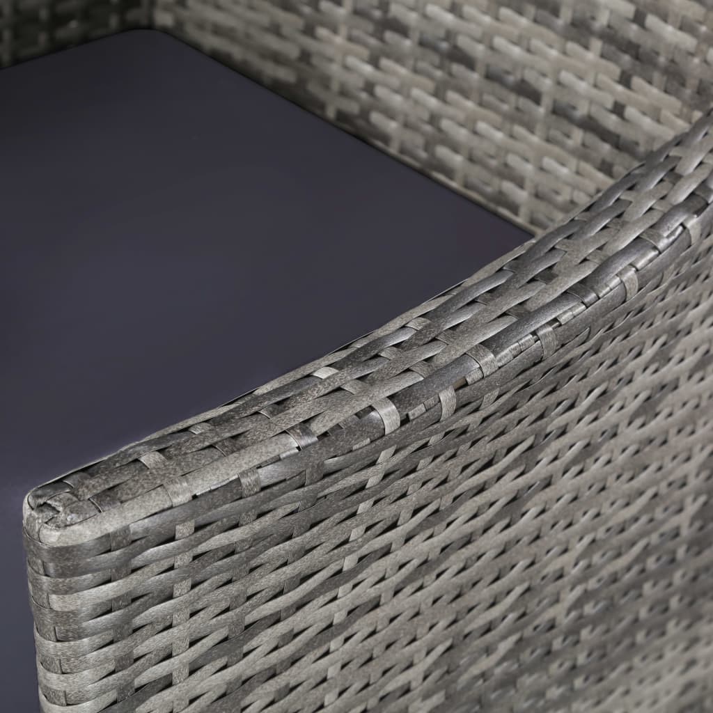 Σετ Τραπεζαρίας Εξ. Χώρου 11 τεμ. Γκρι Συνθ. Ρατάν με Μαξιλάρια