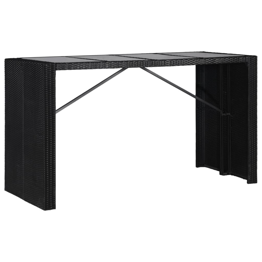 Σετ Τραπεζαρίας Εξωτερικού Χώρου 9 τεμ. Μαύρο Συνθετικό Ρατάν