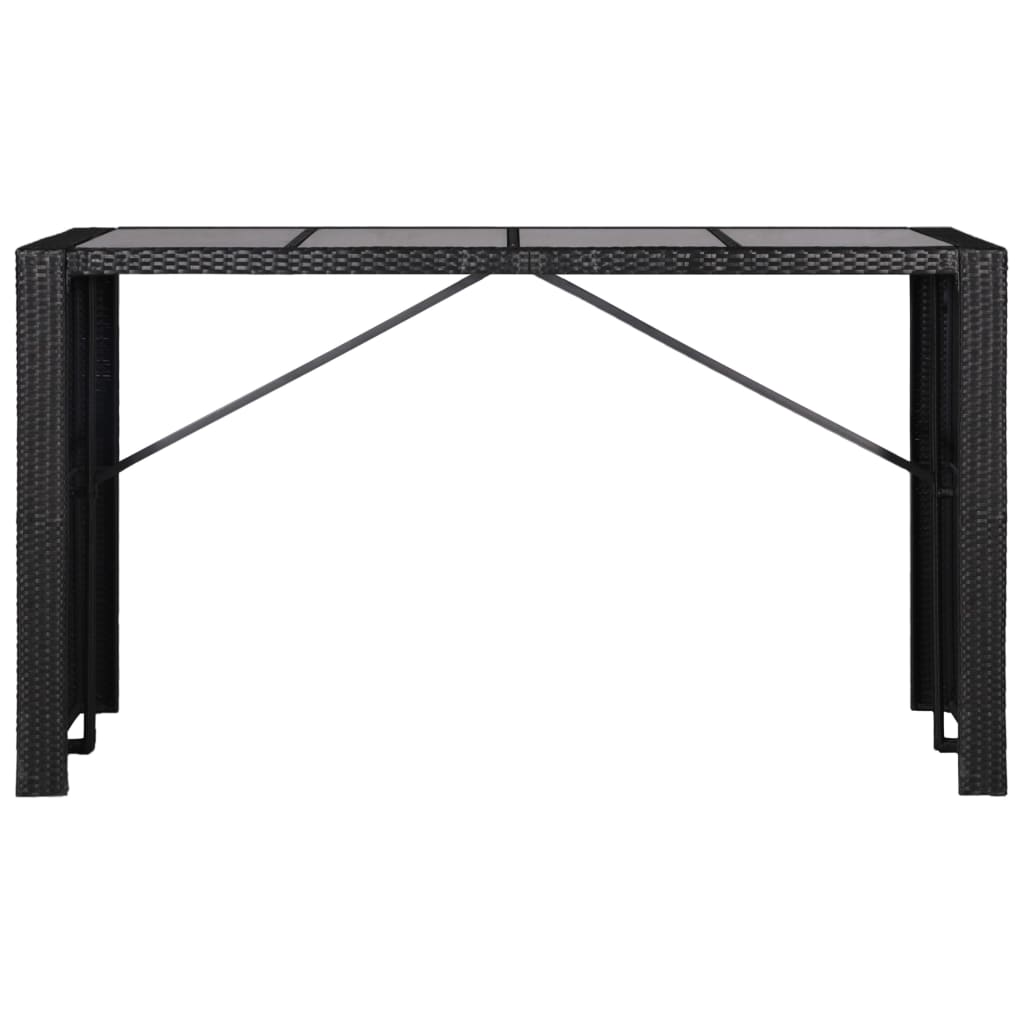 Σετ Τραπεζαρίας Εξωτερικού Χώρου 9 τεμ. Μαύρο Συνθετικό Ρατάν