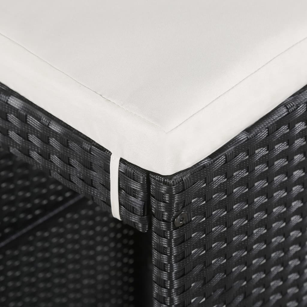 Σετ Τραπεζαρίας Εξωτερικού Χώρου 9 τεμ. Μαύρο Συνθετικό Ρατάν