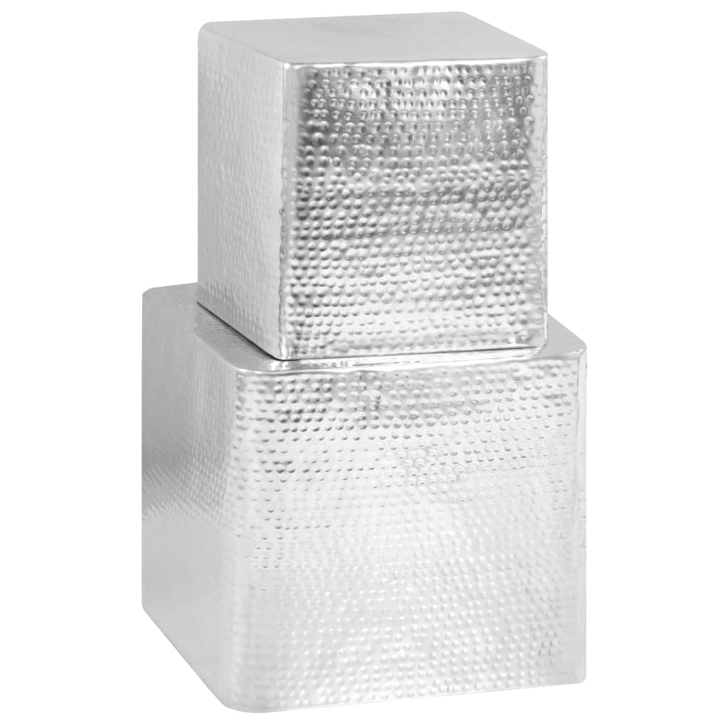 Τραπεζάκια Σαλονιού 2 τεμ. Ασημί από Αλουμίνιο - PAKOBAZAAR