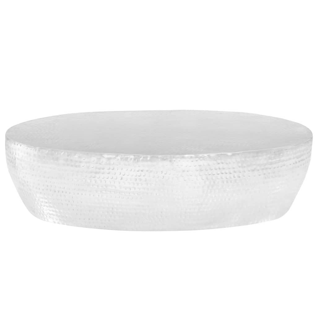 Τραπεζάκι Σαλονιού Hammered Ασημί 100x50x28 εκ. από Αλουμίνιο - Pakobazaar