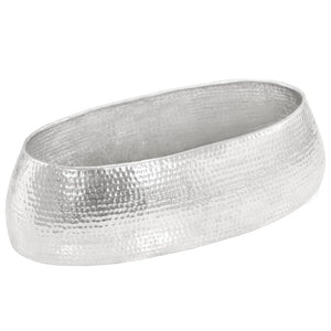 Τραπεζάκι Σαλονιού Hammered Ασημί 100x50x28 εκ. από Αλουμίνιο - Pakobazaar