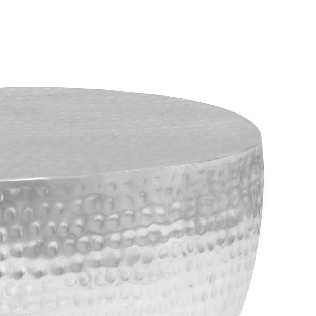Τραπεζάκι Σαλονιού Hammered Ασημί 100x50x28 εκ. από Αλουμίνιο - Pakobazaar